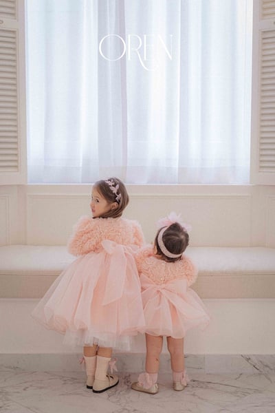 優雅公主繁盛玫瑰後綁帶包屁紗裙/洋裝(粉)13