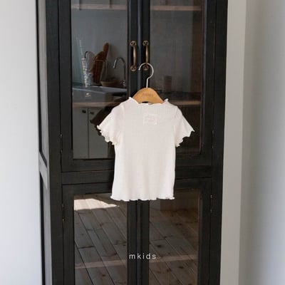 小刺繡木耳捲邊上衣(4color)11