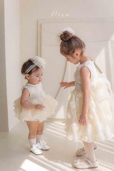 滿版立體玫瑰包屁紗裙/洋裝14