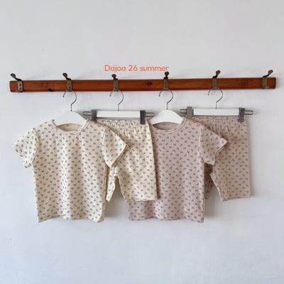 水繪感花朵上衣+6分褲套裝(2color)8