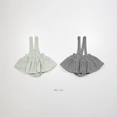 格紋吊帶包屁裙(2color)2