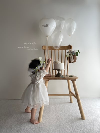 珍珠釦質感絨面拼接包屁紗裙2