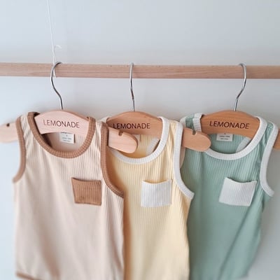 滾邊背心包屁衣＋精靈帽*現貨棕12m11