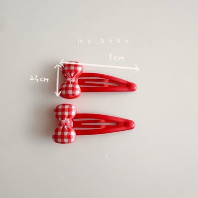 ribbon格紋髮夾2入/組14