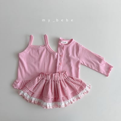 細肩壓紋裙擺上衣2