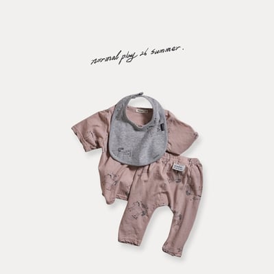 手繪小馬上衣/寬褲襠褲(2color)9