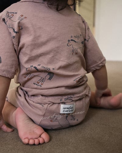 手繪小馬上衣/寬褲襠褲(2color)16