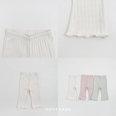 小刺繡木耳捲邊褲2