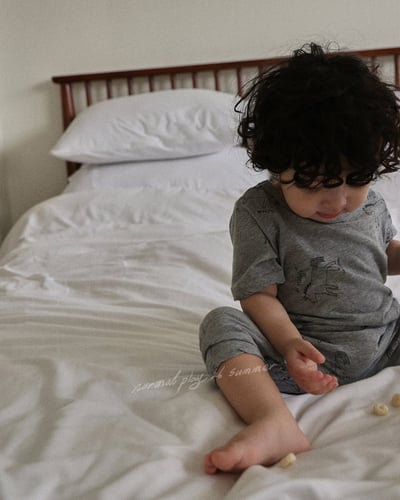 手繪小馬上衣/寬褲襠褲(2color)18