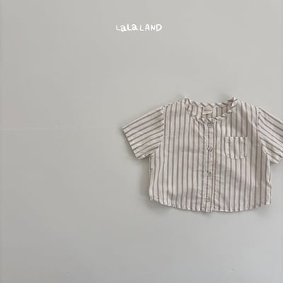 日雜條紋無領開襟/條紋褲(2color/baby)16