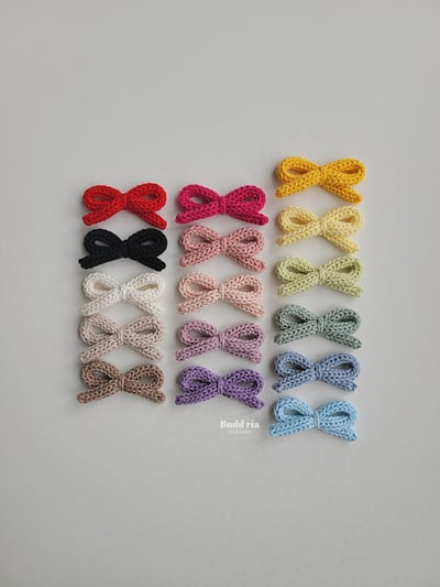 ribbon髮夾-小*現貨紅1