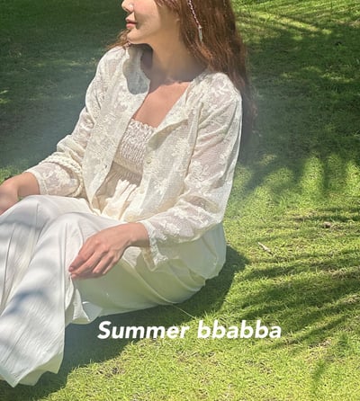 綁帶抓皺荷葉邊親子裝25