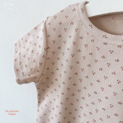 花草上衣+6分褲套裝(2color)2