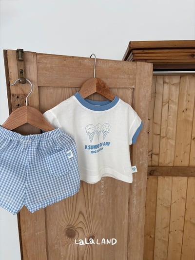 後口袋格紋鬆緊褲(4color)22