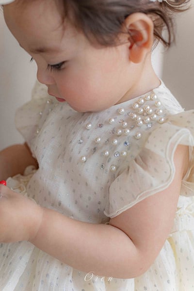 珍珠閃耀小公主包屁紗裙/洋裝(2color)3