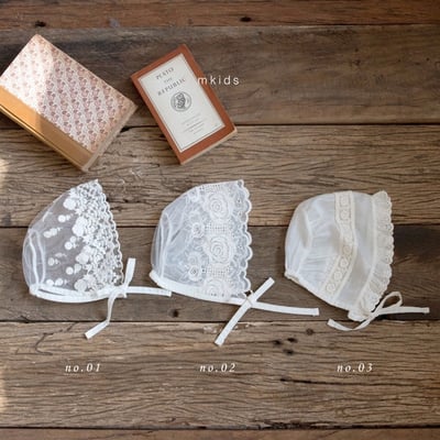 花花蕾絲綁帶帽9