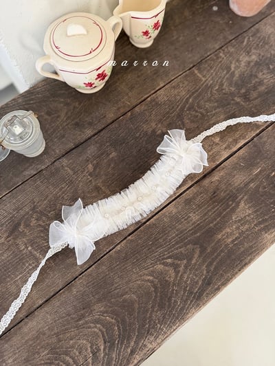 ribbon珠珠蕾絲髮帶2