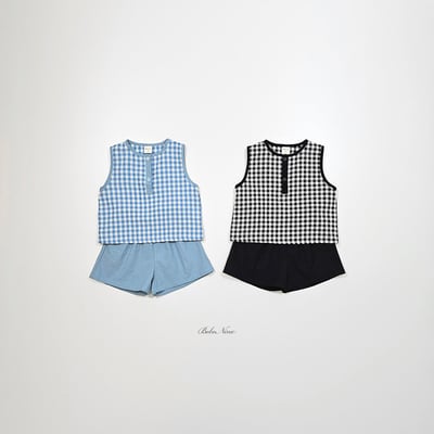 格紋背心套裝(2color)2