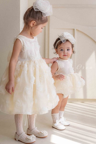 滿版立體玫瑰包屁紗裙/洋裝15