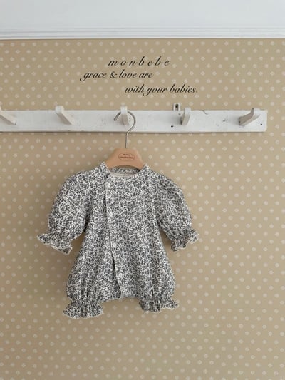 鑲邊花草/葉子新生兒服(2color)3