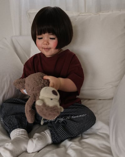 千鳥格紋縮口褲(3color)13