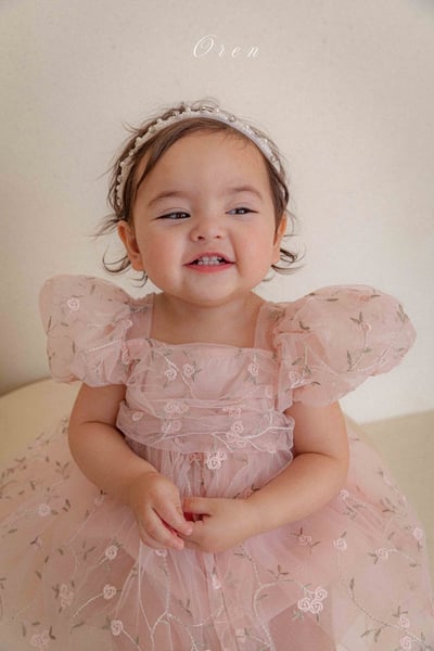 如詩如畫！刺繡玫瑰公主包屁紗裙/洋裝(2color)9