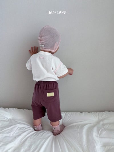 布標口袋6分鬆緊褲(2color/baby)8