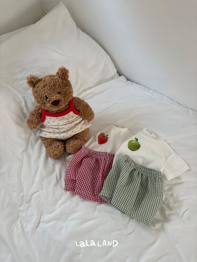 後口袋格紋鬆緊褲(4color)20