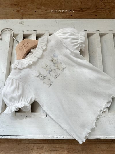 小刺繡兔兔氣球包屁衣set/上衣9