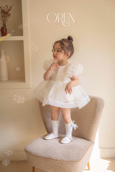 仙氣飄飄公主後綁帶包屁紗裙/洋裝(奶油)8