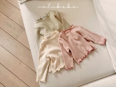 小刺繡木耳捲邊上衣*現貨粉6m9