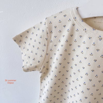 花草上衣+6分褲套裝(2color)1