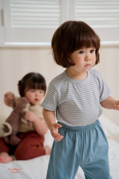 條紋上衣+縮口長褲套裝(3color)2