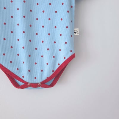 撞色點點包屁衣6