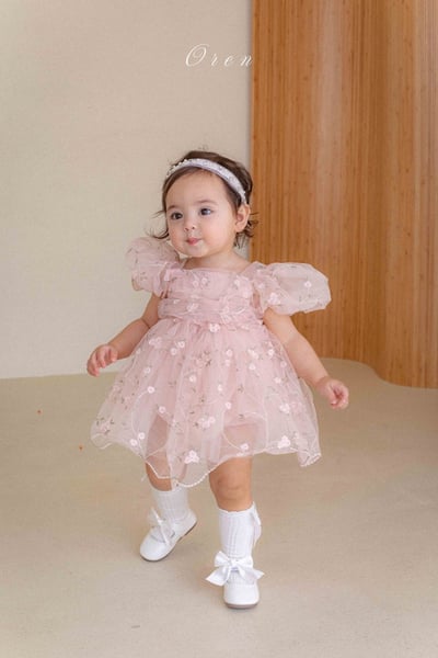 如詩如畫！刺繡玫瑰公主包屁紗裙/洋裝(2color)6