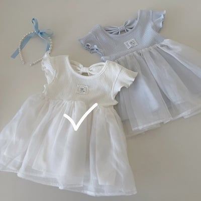 捲邊拼接紗裙公主洋裝7