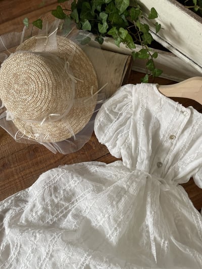 玫瑰綁帶壓紋包屁澎裙/洋裝13