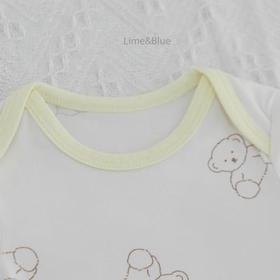 撞色滾邊熊熊包屁衣(6color)10