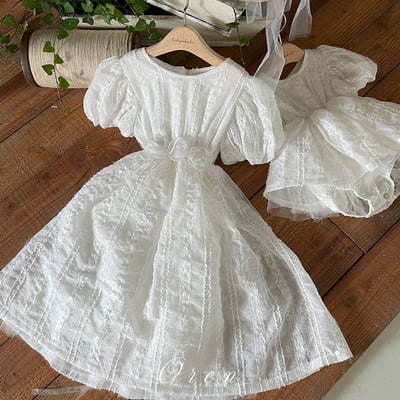 玫瑰綁帶壓紋包屁澎裙/洋裝11