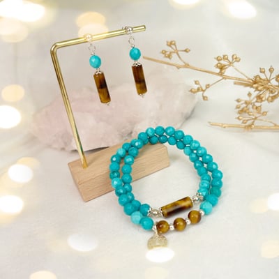 聚財/保平安-《藍松石長虎眼雙圈手鍊》3