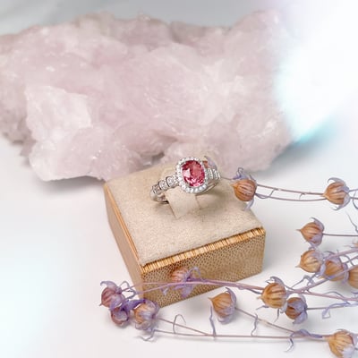 色澤濃郁/收藏級-《高檔粉碧璽戒指》7