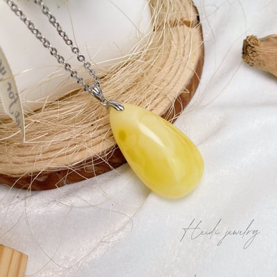 辟邪去災/招財納福-《白花蜜蠟琥珀項鍊》16