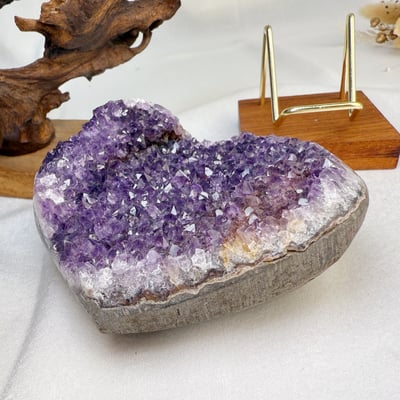聚財聚氣/淨化磁場-《大愛心原礦紫晶鎮擺件》24