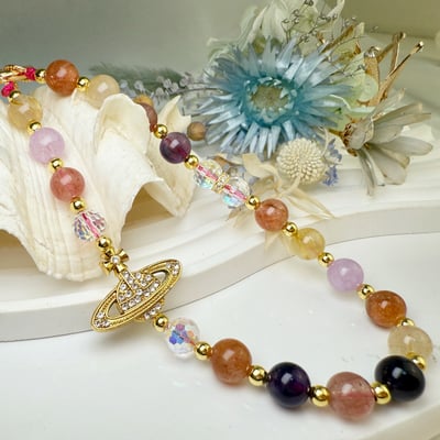 招財/開運-《多寶水晶閃亮土星吊飾》4