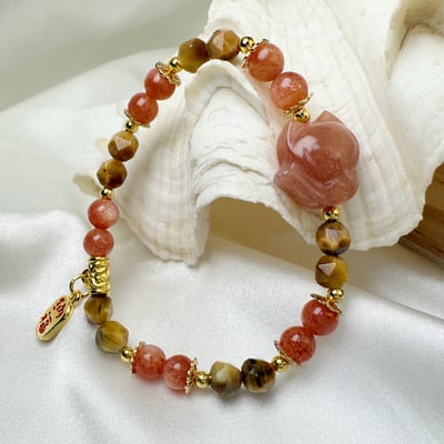 旺運勢/正能量-《橙月光狐狸金太陽虎眼手鍊》4