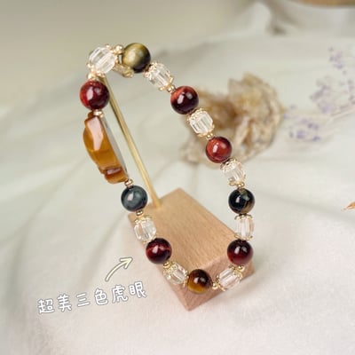 貴人/事業-《三色虎眼石狐狸水晶手鍊》4