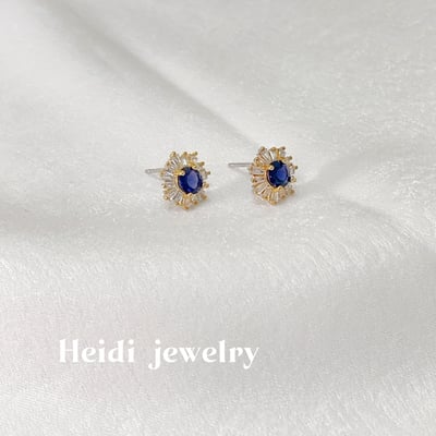 菫青石鑽花耳環5