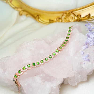 綠透輝石玫瑰金手鍊3