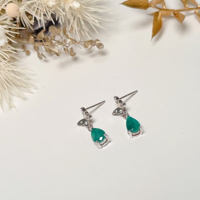 蝴蝶祖母綠耳環4