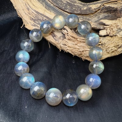 擋煞/沉穩/堅定-《12.5mm彩色高光拉長石手鍊》3